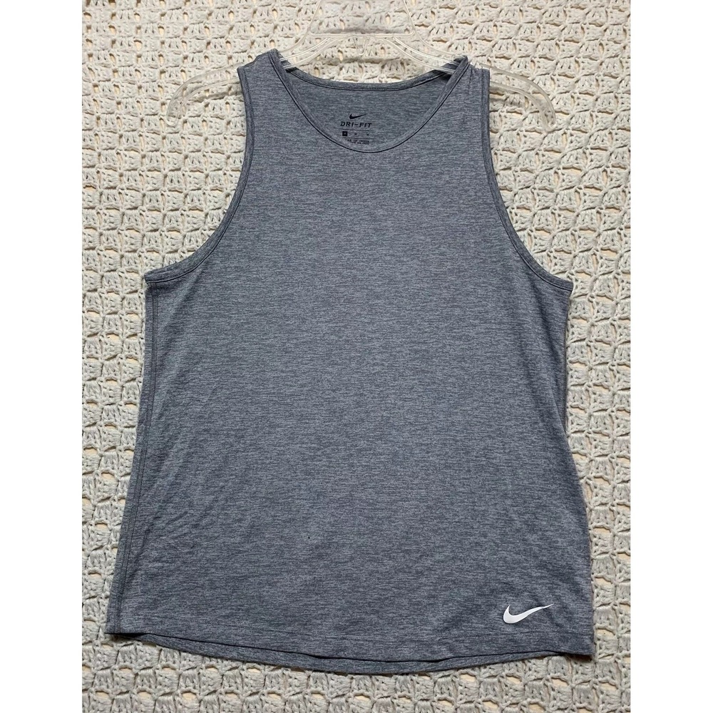 Nike Tank Top Women's Size M Gray Dri Fit Running Performance Lightweight